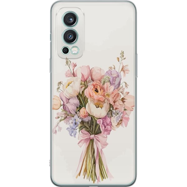 OnePlus Nord 2 5G Genomskinligt Skal Mobilskal med färgglad blombukett i romantisk stil