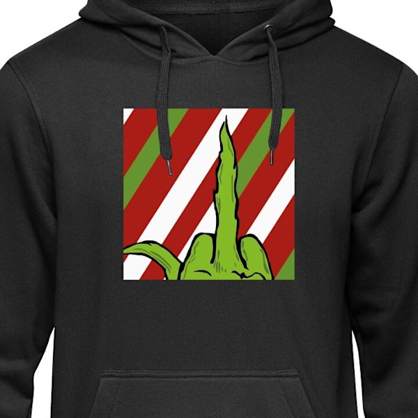 Hoodie för Vuxen | Bekväm Huvtröja Grinch svart M