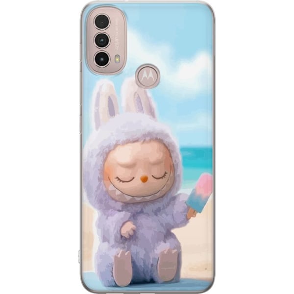 Motorola Moto E40 Läpinäkyvä kuori Labubu Vaaleanpunainen Tunnelma