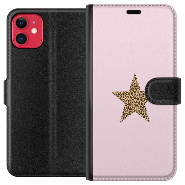 Kompatibel Tegnebogsetui til Apple iPhone 11 Leopard stjerne