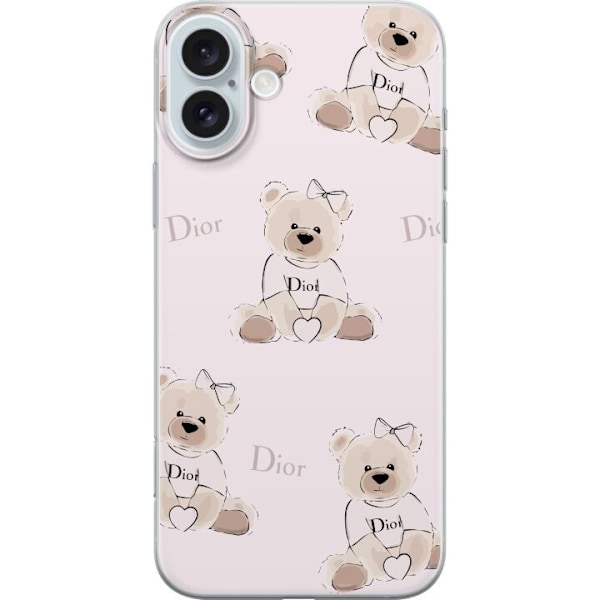 Apple iPhone 16 Plus Genomskinligt Skal Teddy Dior Vibes – l
