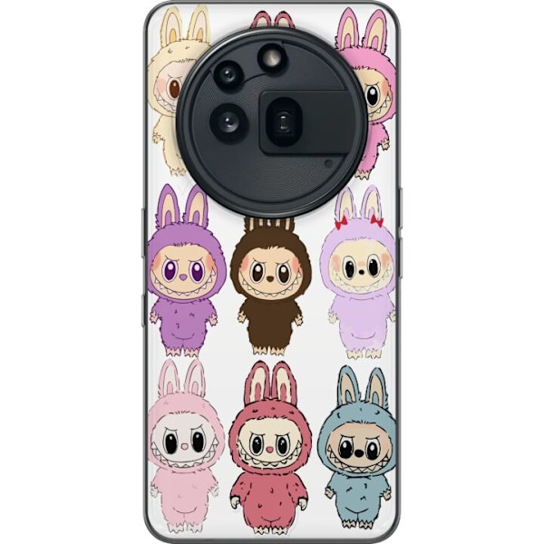 Nothing Phone (3a) Pro Gjennomsiktig deksel Labubu Pink Monste