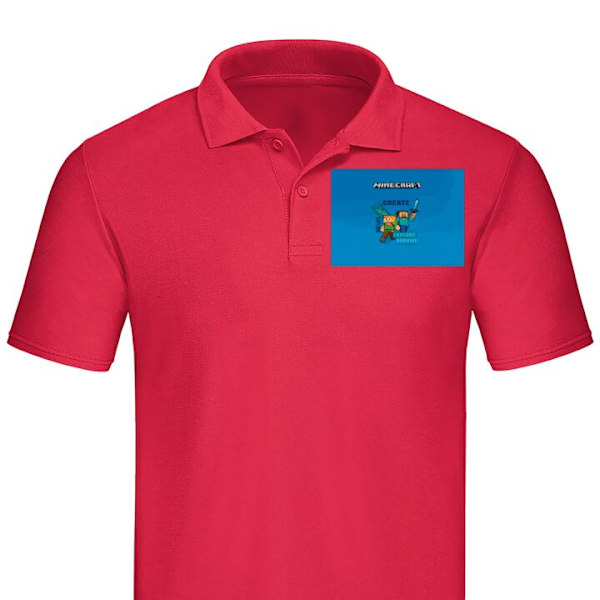 Piké för Vuxen | Elegant Pikétröja Minecraft Caves Röd Large