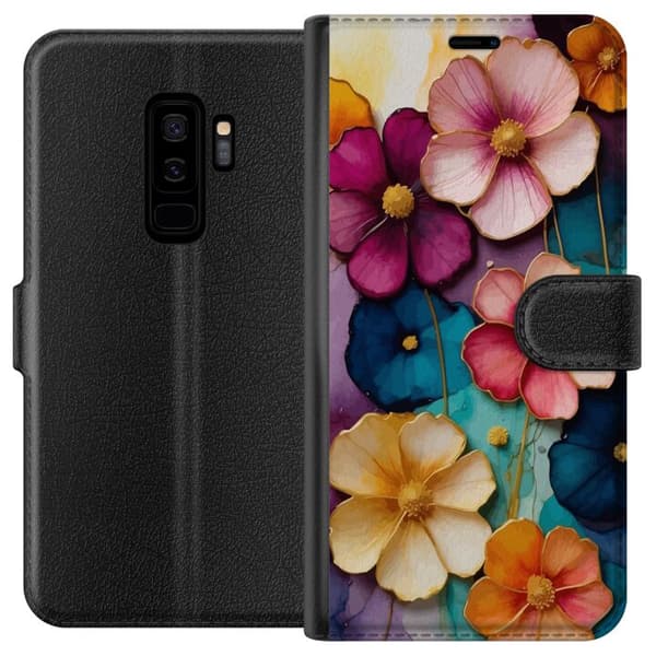 Kompatibel Tegnebogsetui til Samsung Galaxy S9+ Blomster Farver