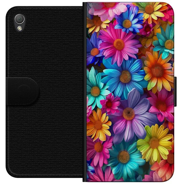 Sony Xperia Z3 Plånboksfodral Gerbera Blommor Färgglad Dekor Blommotiv Populärt Heminredning Färg Rik Väggkonst Design