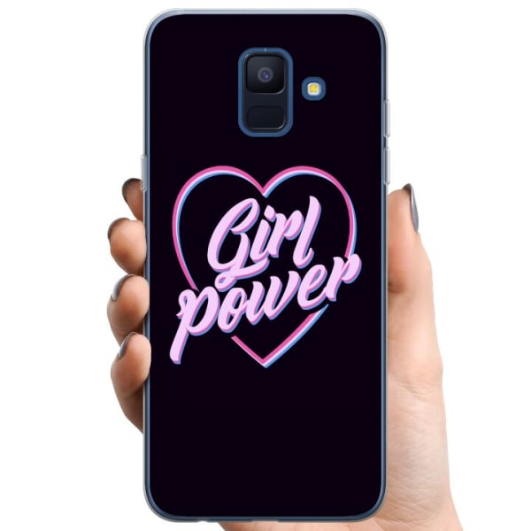 Samsung Galaxy A6 (2018) TPU Mobilskal Neon Girl Power