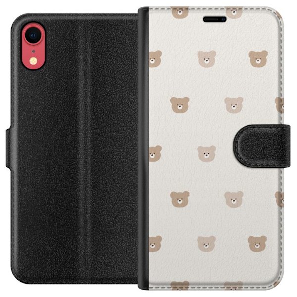 Apple iPhone XR Lompakkokotelo Teddy-tausta - söpöt teddykar
