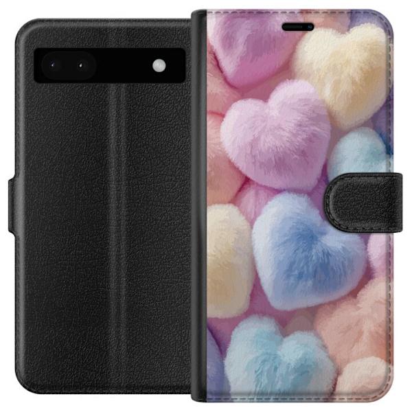 Google Pixel 6a Plånboksfodral Hjärtan Kärlek Grafisk Design Romantiskt Motiv Populärt Symbol Grafiskt Mönster Dekoration
