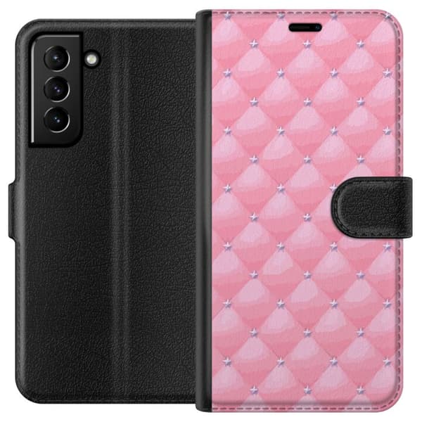 Kompatibel Tegnebogsetui til Samsung Galaxy S21+ 5G Lyserød Luxury