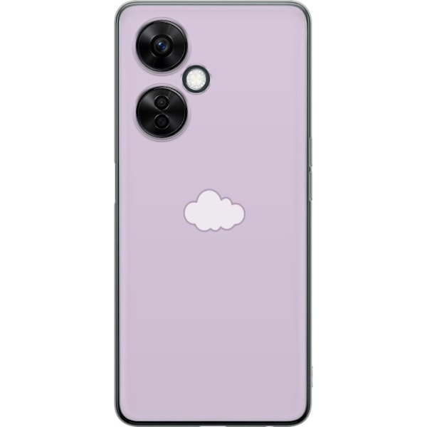 OnePlus Nord CE3 Genomskinligt Skal Lila Moln – minimalistiskt moln på lila bakgrund