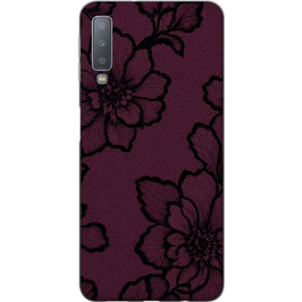 Kompatibelt Mobildeksel til Samsung Galaxy A7 (2018) Bjørnebærblomst lila