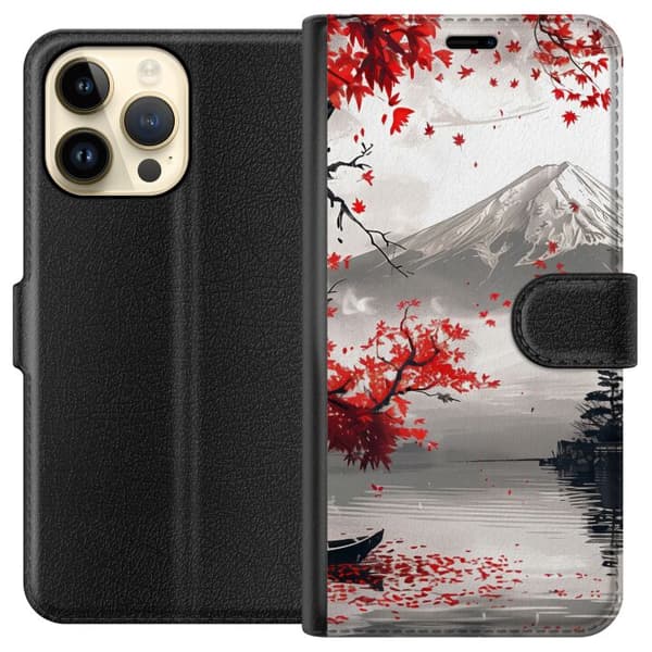 Kompatibelt Lommeboketui til Apple iPhone 14 Pro Max Karmosinrød Fuji rød