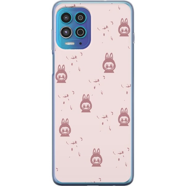 Motorola Moto G100 Läpinäkyvä kuori Labubu Neon Pop - Neonvärinen pop art hirviö