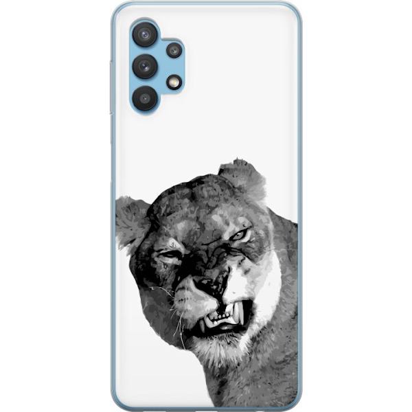 Samsung Galaxy A32 5G Genomskinligt Skal Lejon Konst Artistiskt Djurmotiv Afrikanskt Stil Djungel Känsla Grafiskt Motiv Hemdekor Djurtema