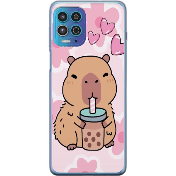 Motorola Moto G100 Läpinäkyvä kuori Kawaii Capybara Sydän Anime-tyyli Söpö Suunnittelu Eläinaihe TikTok Suosittu Lahja Tyttö
