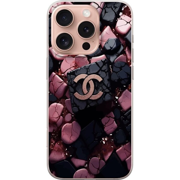 Apple iPhone 16 Pro Läpinäkyvä kuori Chanel Musta ja Pinkki