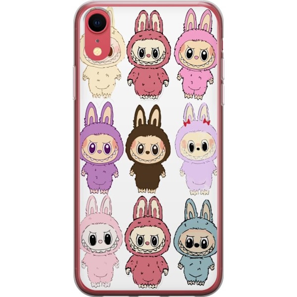 Apple iPhone XR Läpinäkyvä kuori Labubu Pink Monster - Popk
