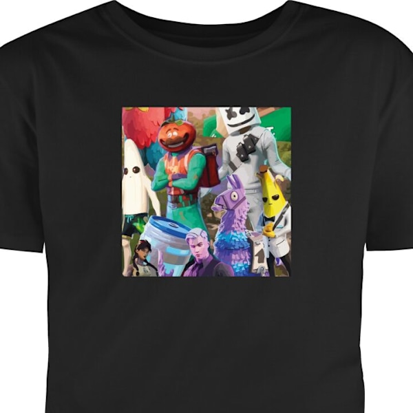 Barn-T-shirt | Bekväm T-shirt för Barn Fortnite svart 7-8 År