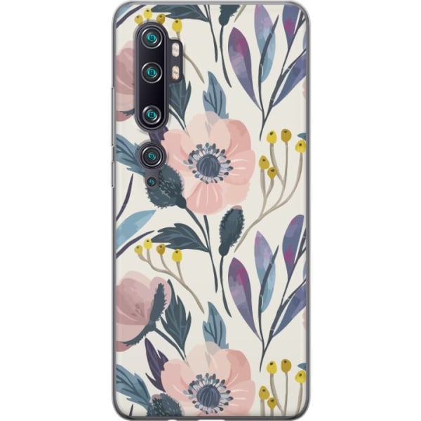 Xiaomi Mi Note 10 Pro Gennemsigtig cover Blomsterlykke