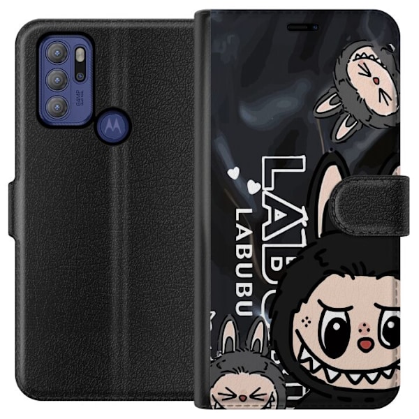 Motorola Moto G60S Tegnebogsetui <nl>Labubu Black Energy - Sort mønster i gade stil
