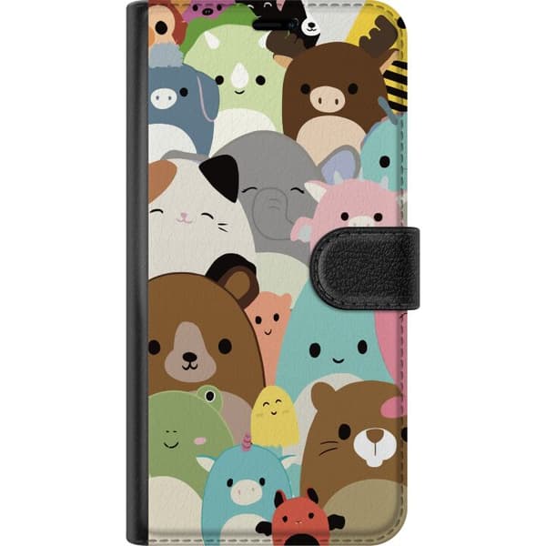 Kompatibel Tegnebogsetui til Apple iPhone 13 mini Samling søde dyr i kawaii-stil med bløde former, milde farver og venlige ansigter i legende, børnev