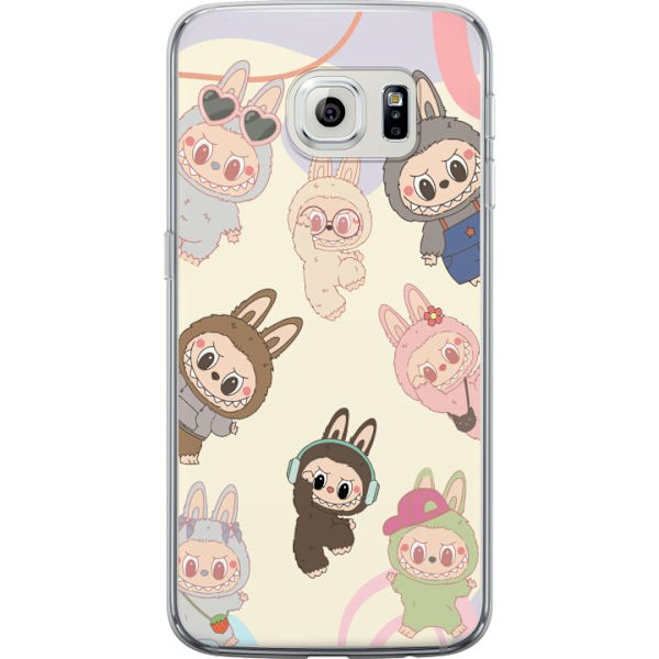 Samsung Galaxy S6 edge Genomskinligt Skal Labubu Pop Mart Kollektion Motiv Figur Samling Design Populärt Art Toy Pop Mart Kreativ Grafiskt