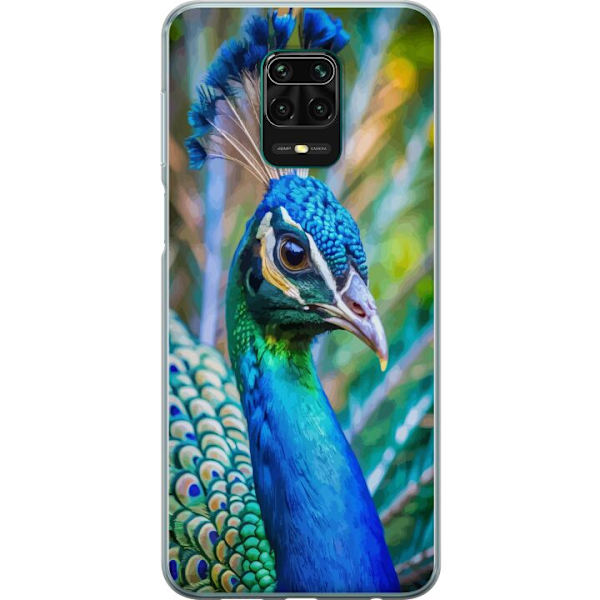 Xiaomi Redmi Note 9 Pro Läpinäkyvä kuori Pavun Sulat Värikäs Design Lintuaihe Eksoottinen Graafinen Suunnittelu Luonto Ylellinen Koristelu