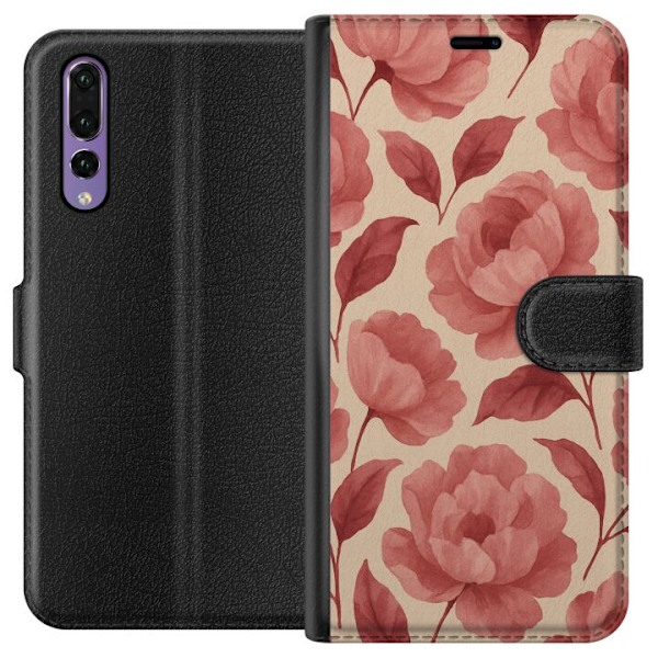Huawei P20 Pro Lommeboketui Rose Blomst