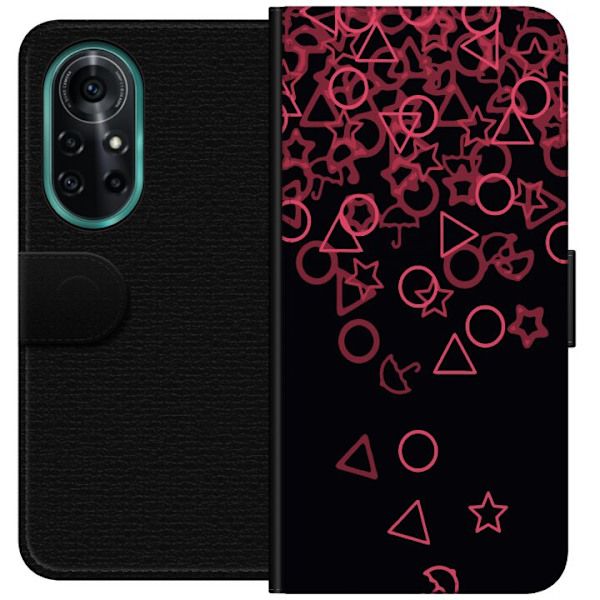 Huawei nova 8 Pro Plånboksfodral Squid Game Ikoner Serie Design Populärt TV Spel Ikoner Grafiskt Motiv Asiatisk Trend Dramaserie