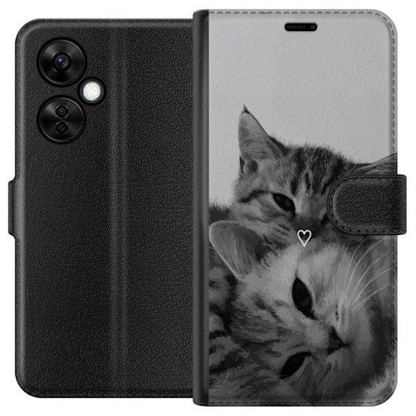 OnePlus Nord CE 3 Lite Lommeboketui Katt Hjerte