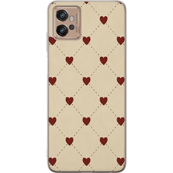 Motorola Moto G32 Genomskinligt Skal Heart Grid
