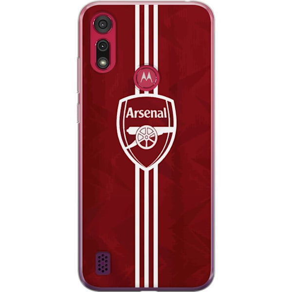 Motorola Moto E6s (2020) Läpinäkyvä kuori Arsenal Emblem Jalkapallo Premier League Seuravaakuna Punainen Valkoinen Ikoninen Fanit Lontoo Urheilu Mo