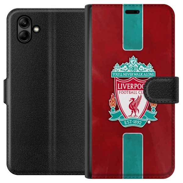 Samsung Galaxy A05 Tegnebogsetui Liverpool FC - Klassisk Fodboldstolthed i Rødt
