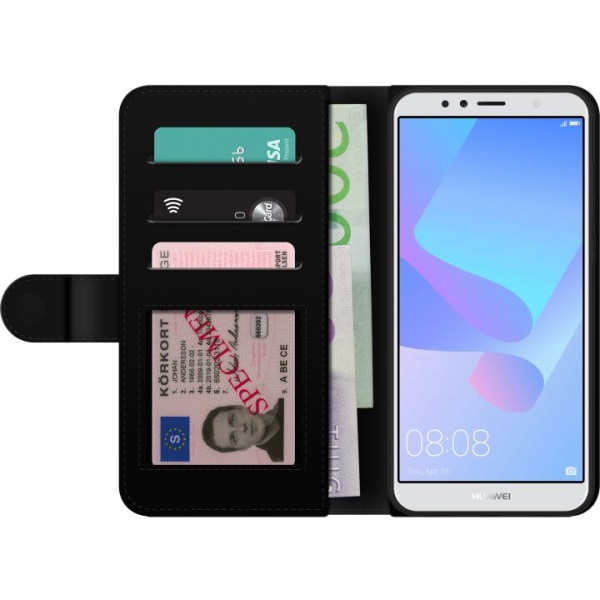 Huawei Y6 (2018) Plånboksfodral Glitter / Silke