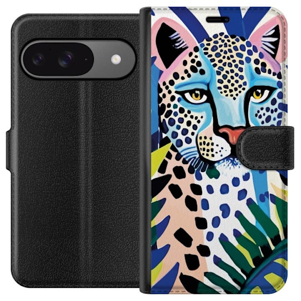 Google Pixel 9 Lommeboketui Levende Leopard