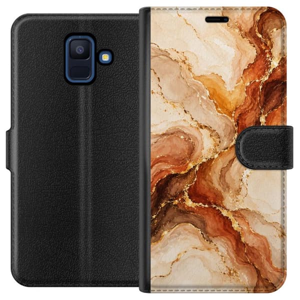 Kompatibelt Plånboksfodral till Samsung Galaxy A6 (2018) Höstagat beige