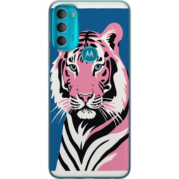 Motorola Moto G71 5G Gennemsigtig cover Eftertænksom Tiger