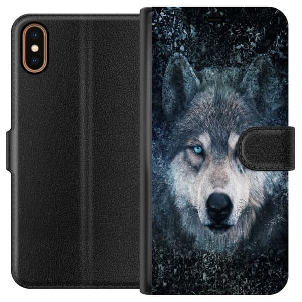 Kompatibel Tegnebogsetui til Apple iPhone X Ulv