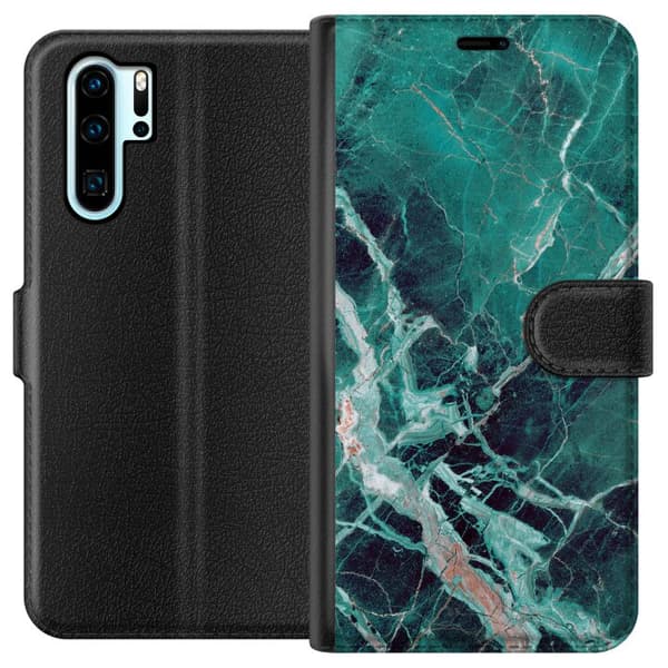 Kompatibel Tegnebogsetui til Huawei P30 Pro Marmar
