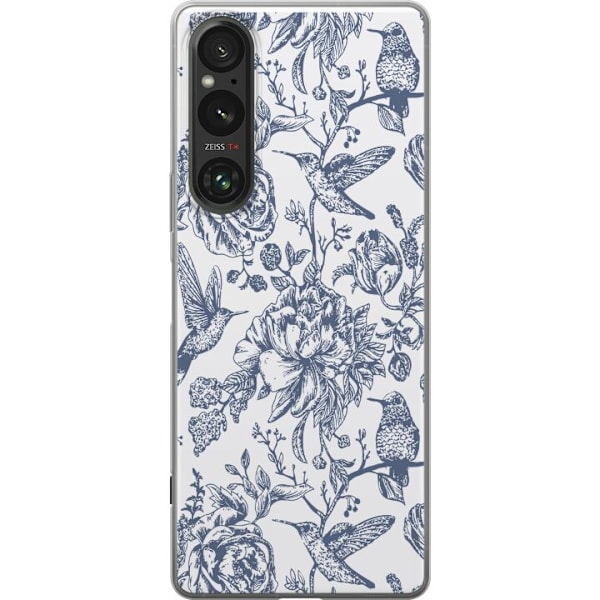 Sony Xperia 1 V Läpinäkyvä kuori Kukat & Linnut - Romanttin