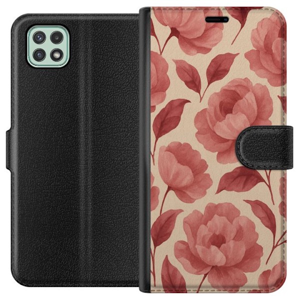 Samsung Galaxy A22 5G Lommeboketui Rose Blomst