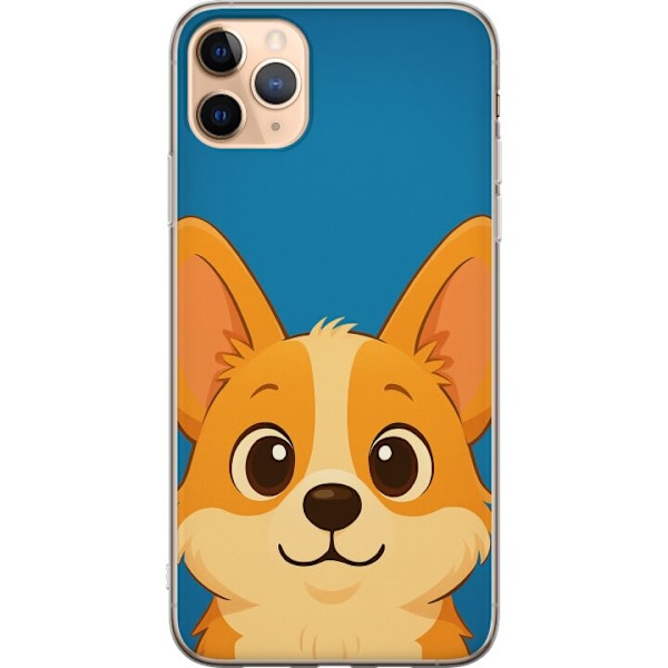 Apple iPhone 11 Pro Max Läpinäkyvä kuori Hello Corgi