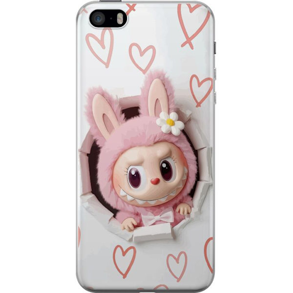 Apple iPhone 5s Läpinäkyvä kuori Labubu Sydän Taustakuva Pop Mart Rakkausteema Hahmodesign Suosittu Motiivi Keräilytaideteossarja