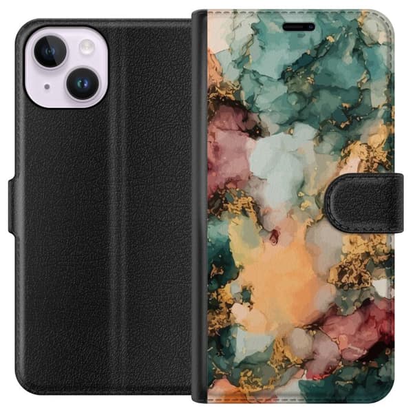 Kompatibel Tegnebogsetui til Apple iPhone 14 Marmor