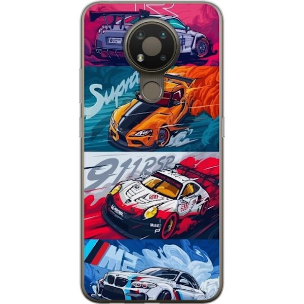 Nokia 3.4 Läpinäkyvä kuori Nopeat Autot - Piirretty Kuvio T