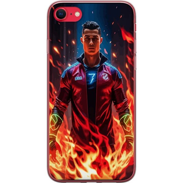 Apple iPhone SE (2022) Läpinäkyvä kuori Ronaldo Inferno - jalkapallolegenda liekeissä