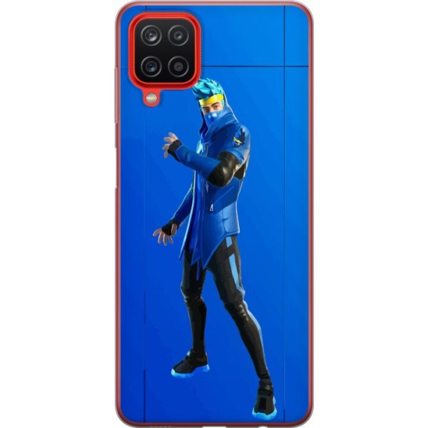 Samsung Galaxy A12 Gennemsigtig cover Fortnite - Ninja Blue