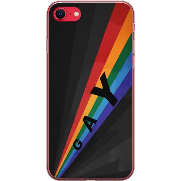 Kompatibelt Mobildeksel til Apple iPhone SE (2020) Gay regnbåge svart