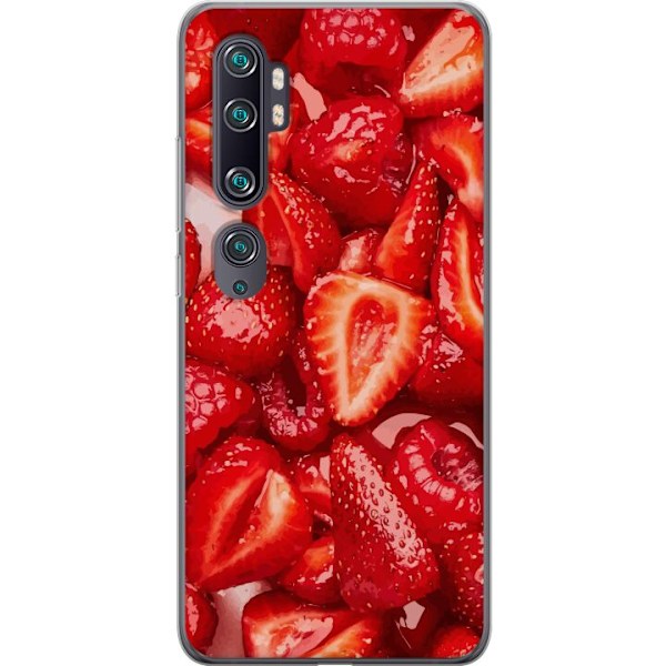 Xiaomi Mi Note 10 Gjennomsiktig deksel Jordbærmønster - søt