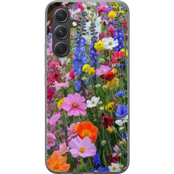 Samsung Galaxy S24 FE Läpinäkyvä kuori Kukkakuvioinen mobiilikuori kesäisellä niityllä ja luontomaisemalla